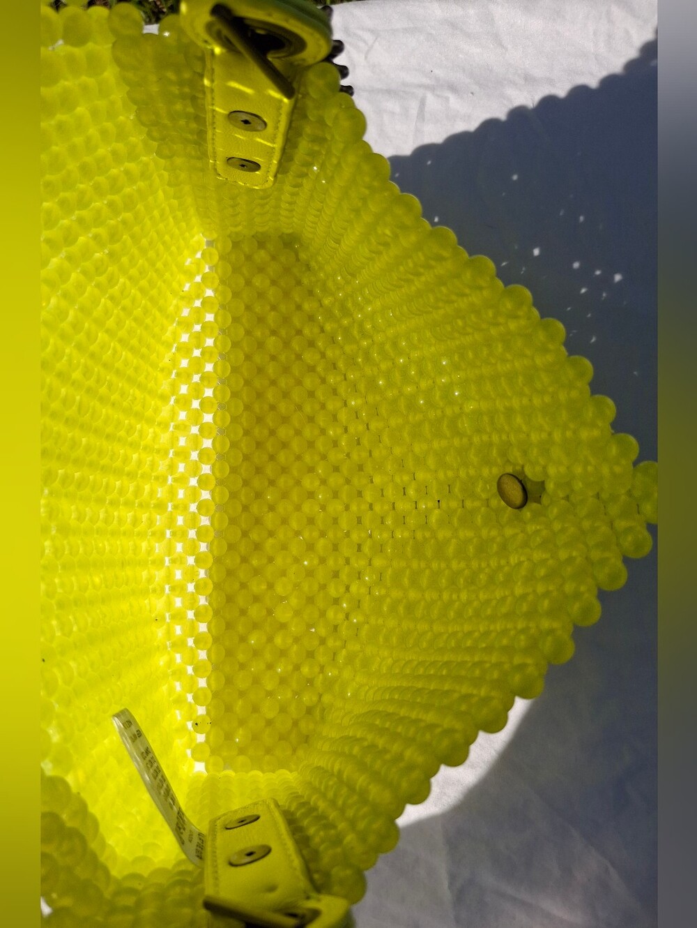 Kurt Geiger London Neon Yellow Beaded Kensington Shoulder Bag - Picture 9 of 13